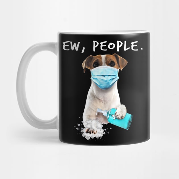 Jack Russell Terrier Ew People Dog Wearing A Face Mask by Carmenshutter